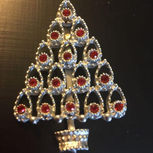 Silver Colour Christmas Tree Broach GUC *2/$20